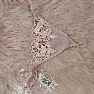 Y2K FIND!! BRAND NEW SHIRLEY OF HOLLYWOOD LACE & SEQUIN ADJUSTABLE G-STRING-O/S